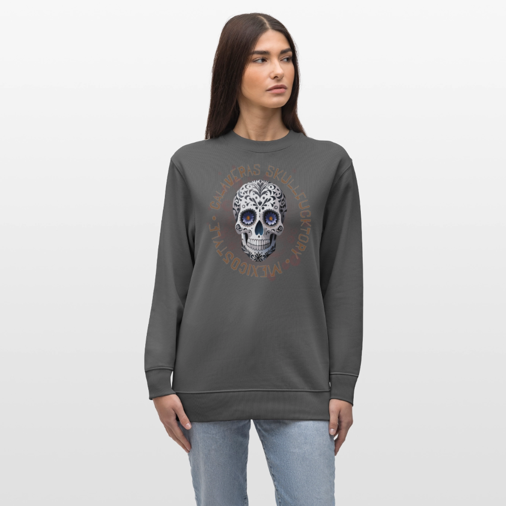 Unisex Bio-Sweatshirt mit CALAVERAS SKULL PRINT - Anthrazit