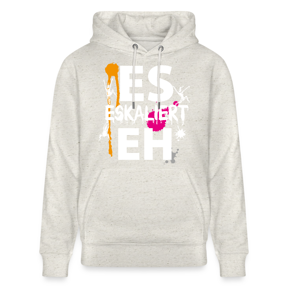 Unisex Hoodie mit ES ESKALIERT EH PRINT - Beige meliert