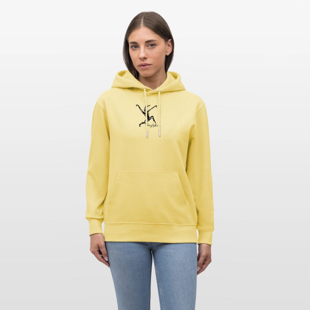 Unisex Bio-Hoodie mit TUSCHEWEIBCHEN PRINT - Gelb Viva