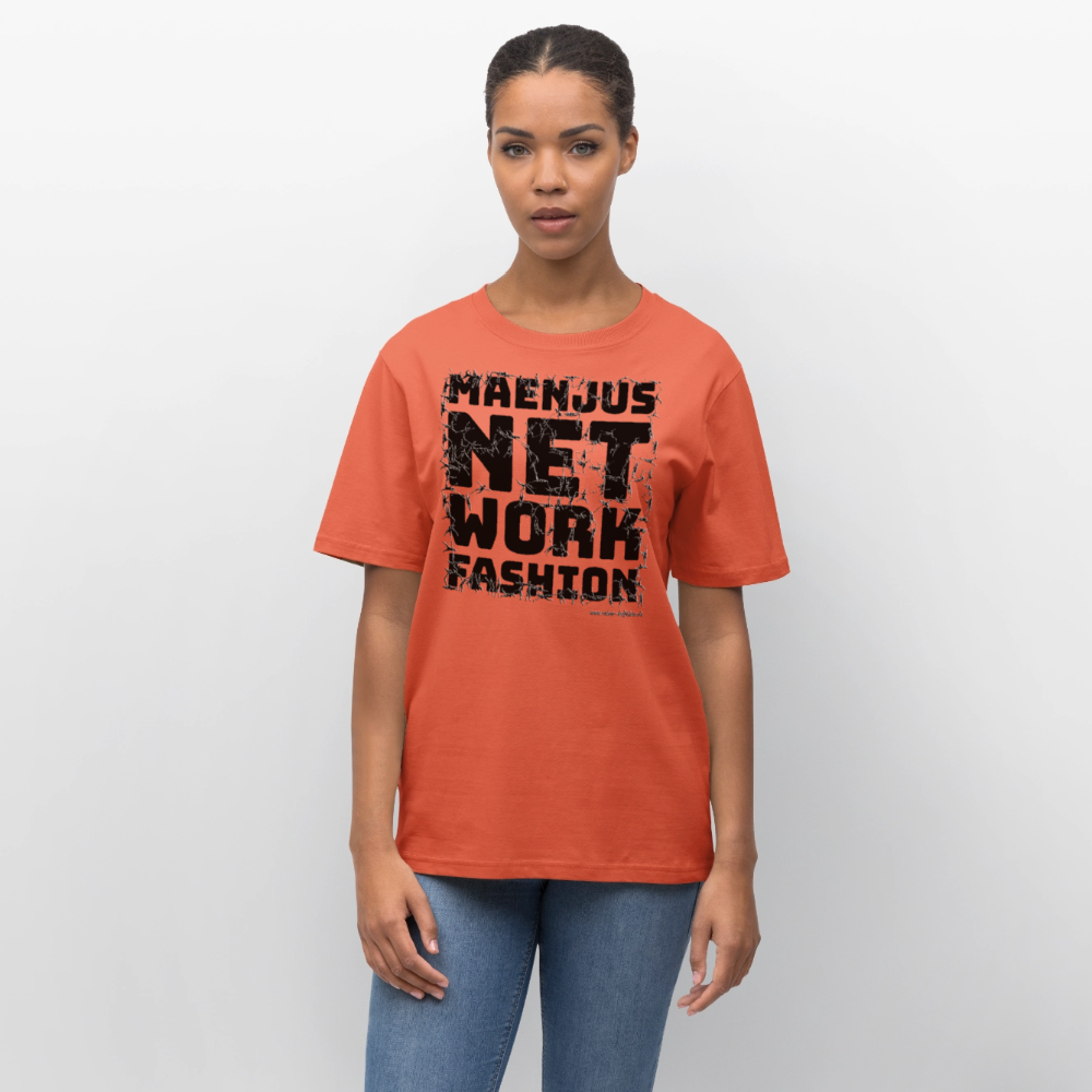 Unisex Bio-T-Shirt mit MAENJUS NETWORK FASHION PRINT - Hellrot