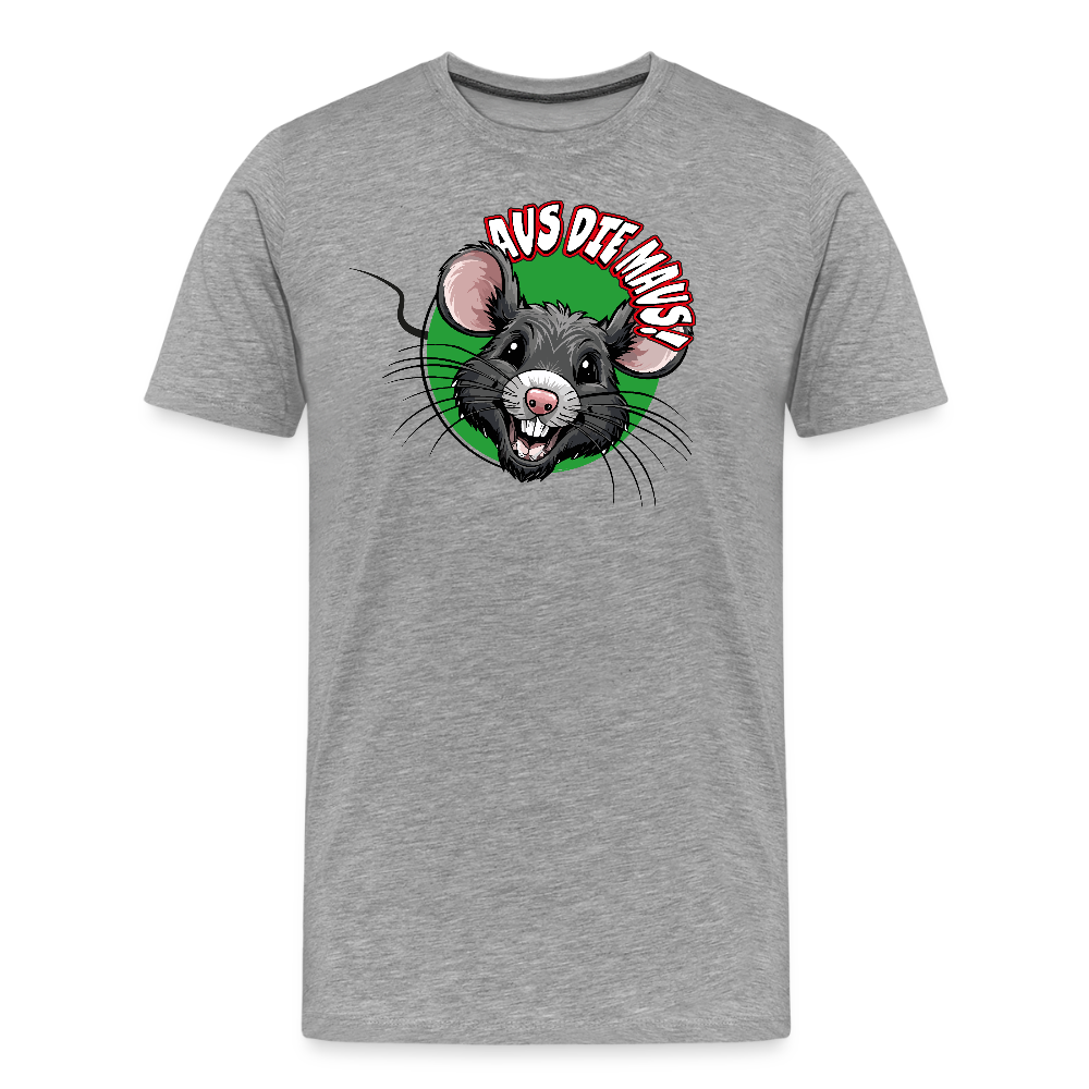 Männer Premium T-Shirt mit AUS DIE MAUS PRINT - Grau meliert