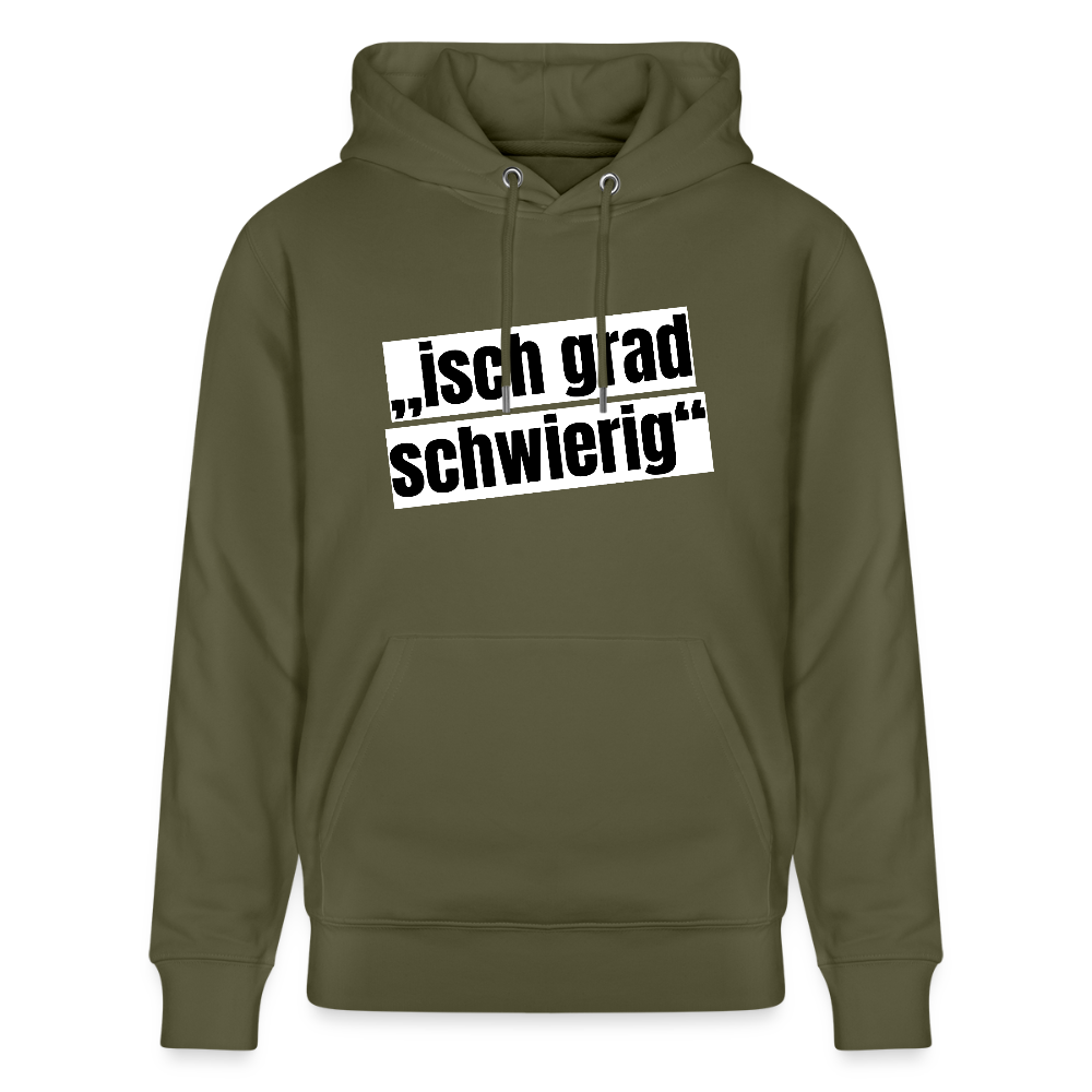 Unisex Hoodie mit ISCH GRAD SCHWIERIG PRINT - Khaki Grün