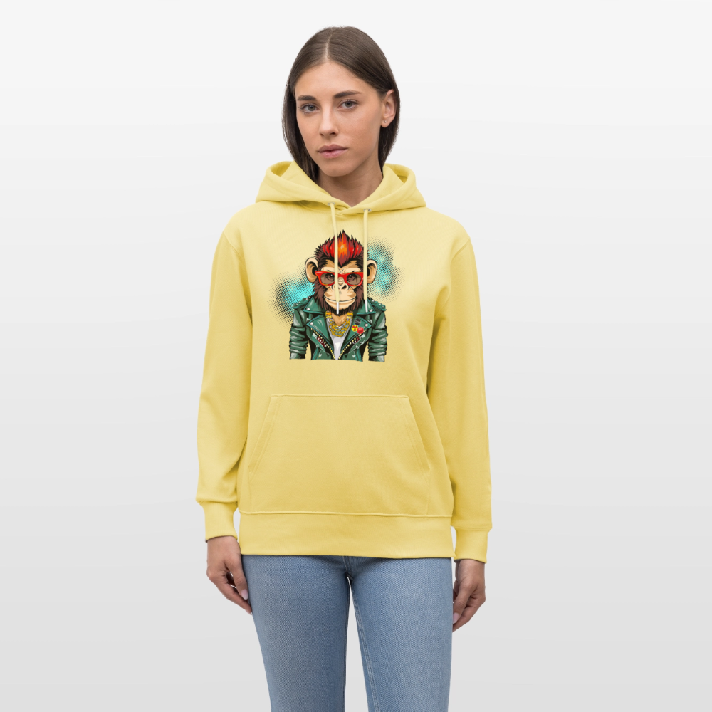 Unisex Hoodie mit MONKEY PRINT - Gelb Viva