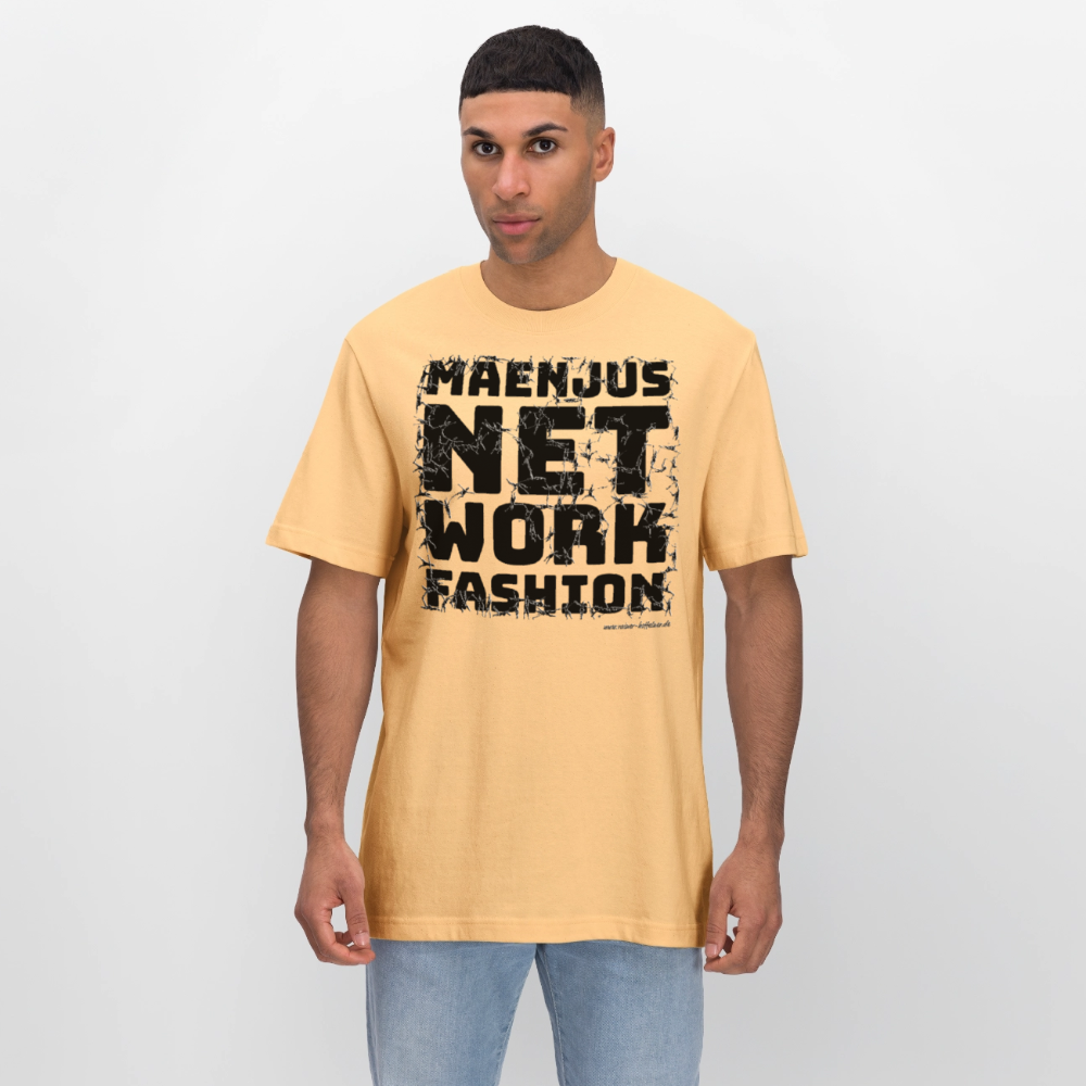 Unisex Bio-T-Shirt mit MAENJUS NETWORK FASHION PRINT - Hellgelb
