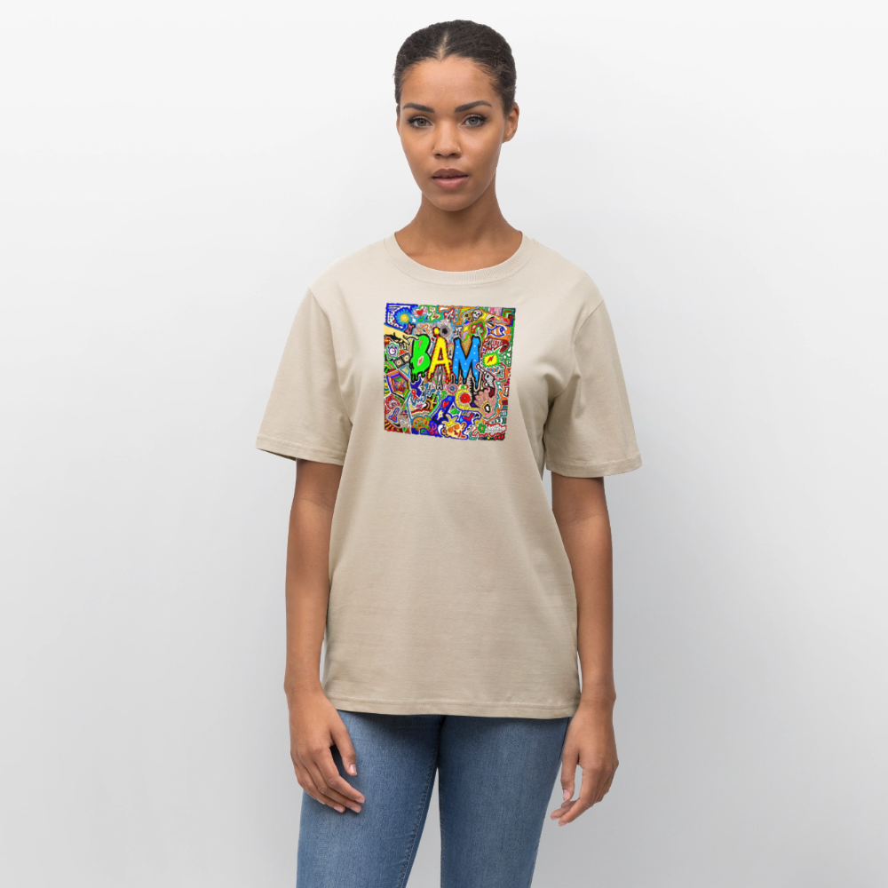 Unisex Bio-T-Shirt mit BÄM PRINT - Weißgrau