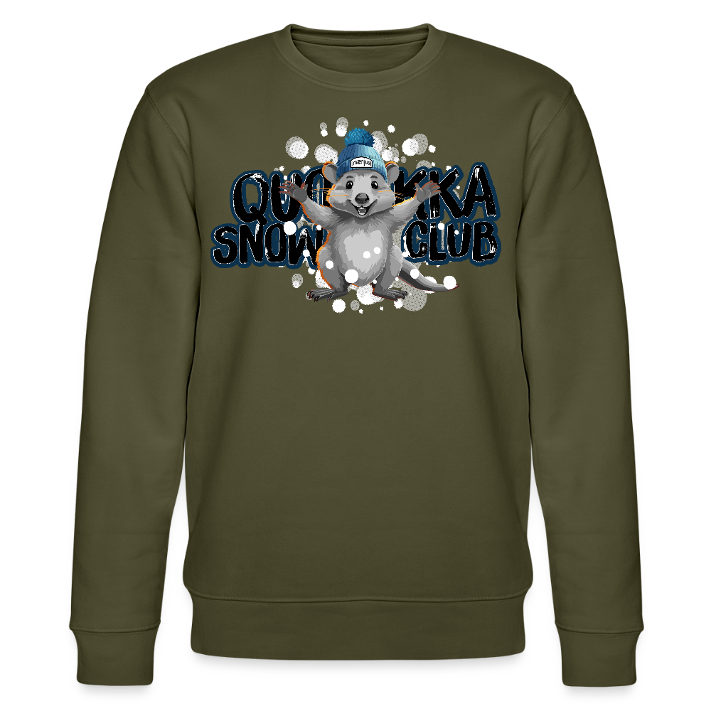 Unisex Bio-Sweatshirt mit QUOKKA SNOWCLUB PRINT - Khaki