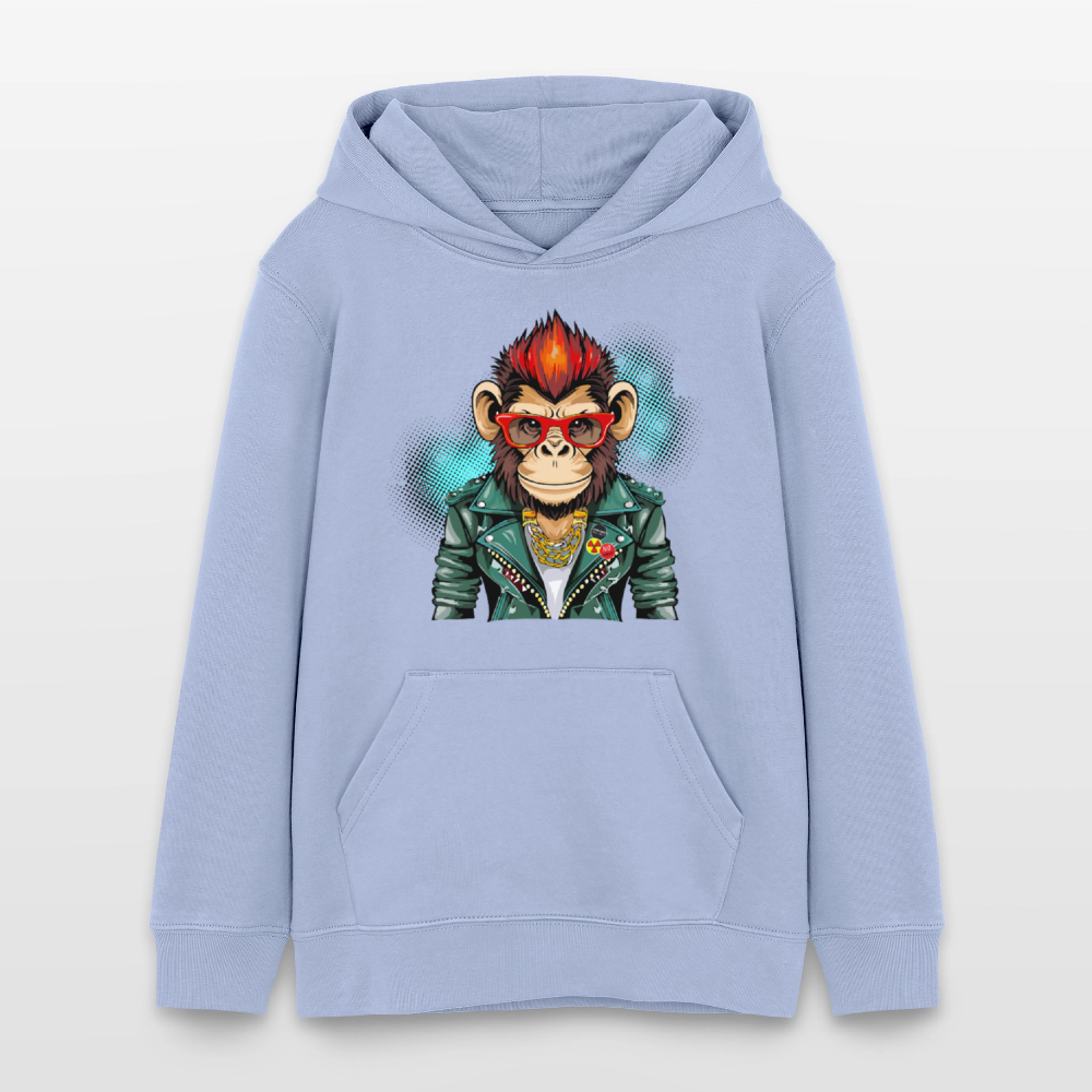 MNJS TEENS Bio-Hoodie mit MONKEY PRINT - Sky