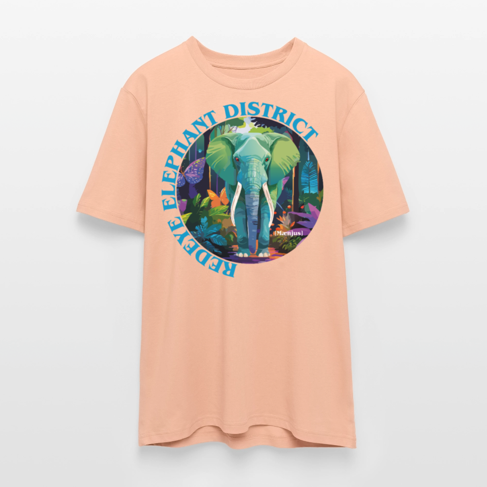 Unisex Bio-T-Shirt mit REDEYE ELEPHANT DISTRICT PRINT Vorderseite - Pfirsich