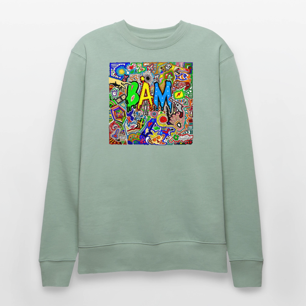 Unisex Bio-Sweatshirt mit BÄM PRINT - Helles Graugrün