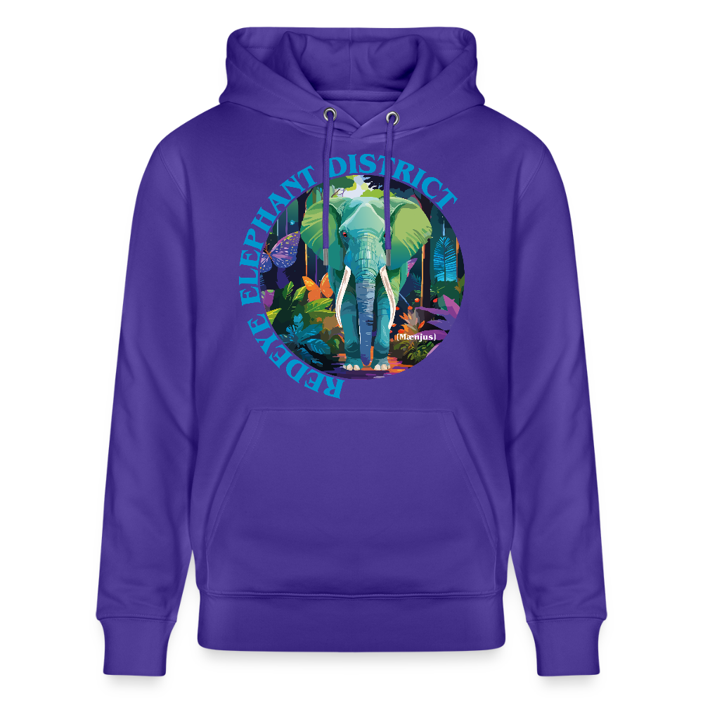 Unisex Bio-Hoodie mit REDEYE ELEPHANT DISTRICT PRINT - Purple Love