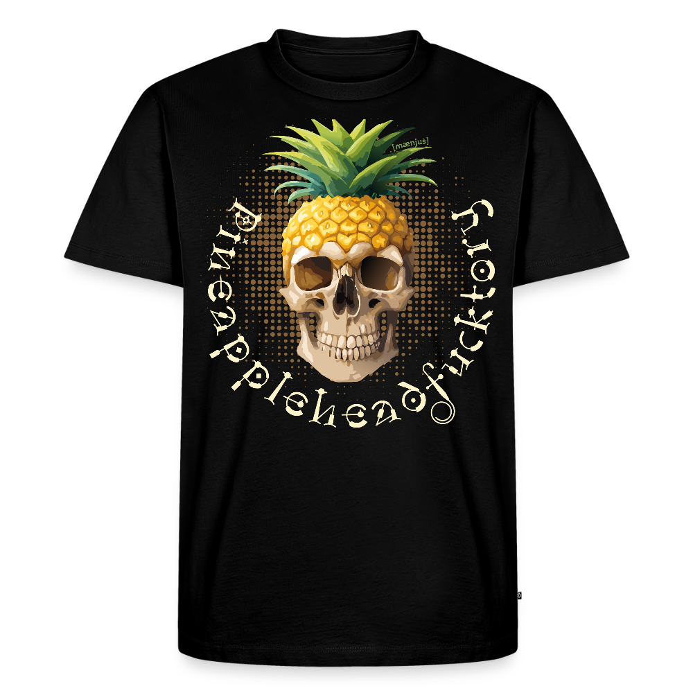 Männer Premium T-Shirt mit PINEAPPLEHEAD SKULL PRINT - Schwarz