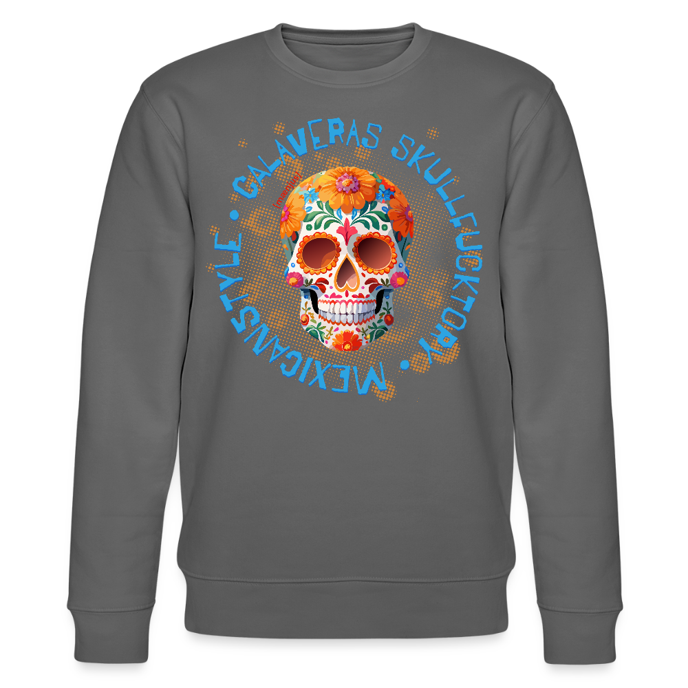 Unisex Bio-Sweatshirt mit CALAVERAS SKULL PRINT - Anthrazit