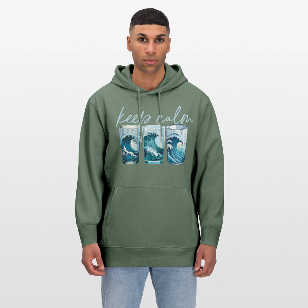 Unisex Bio-Hoodie mit KEEP CALM PRINT - Tanngrün