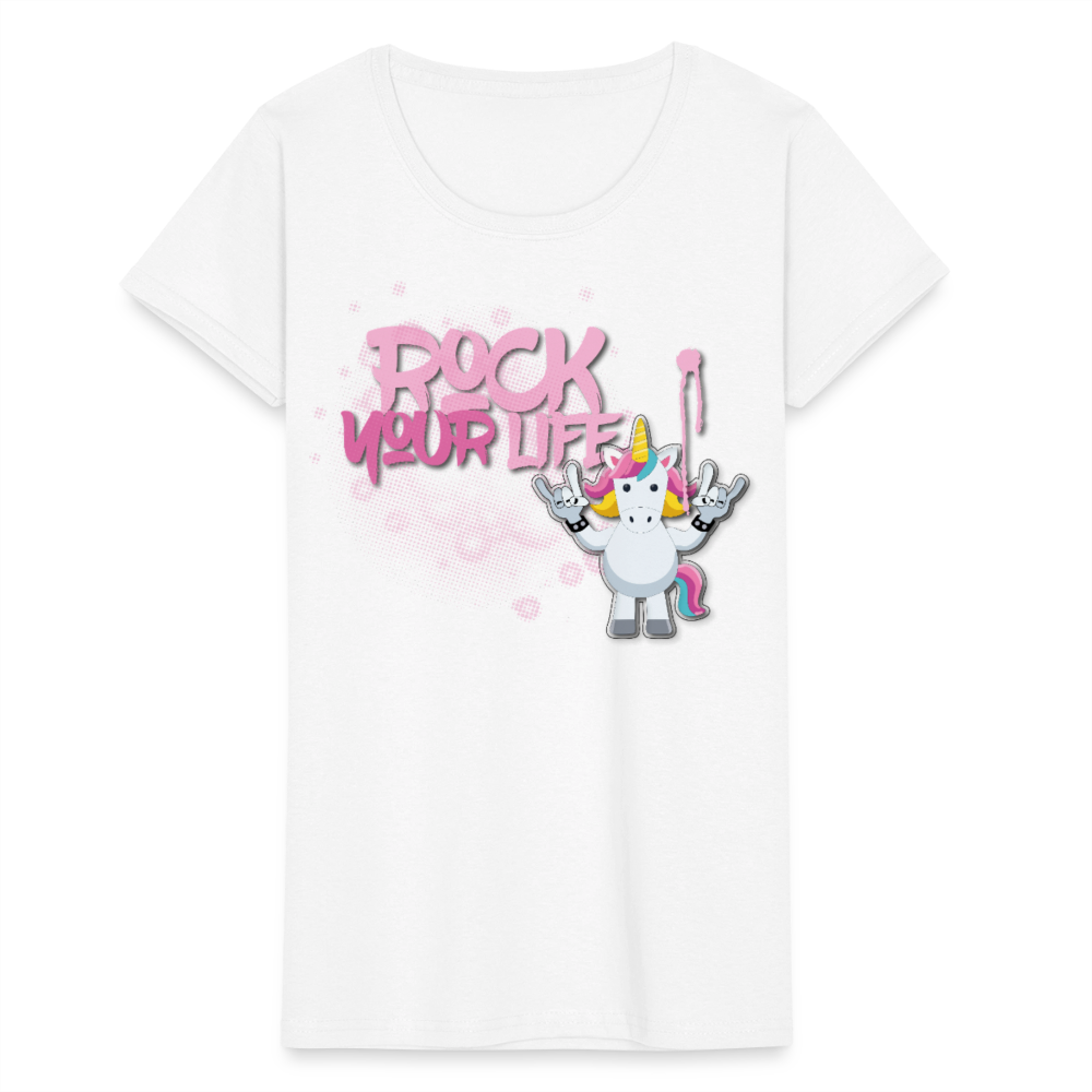 Frauen-T-Shirt mit ROCK YOUR LIFE PRINT - Weiß