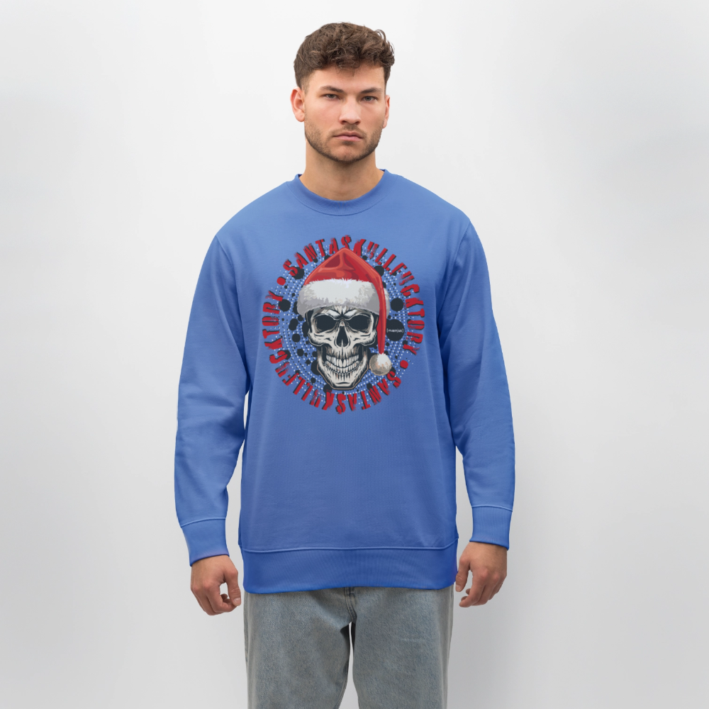 Unisex Bio-Sweatshirt mit SANTASKULL FUCKTORY PRINT - Blau
