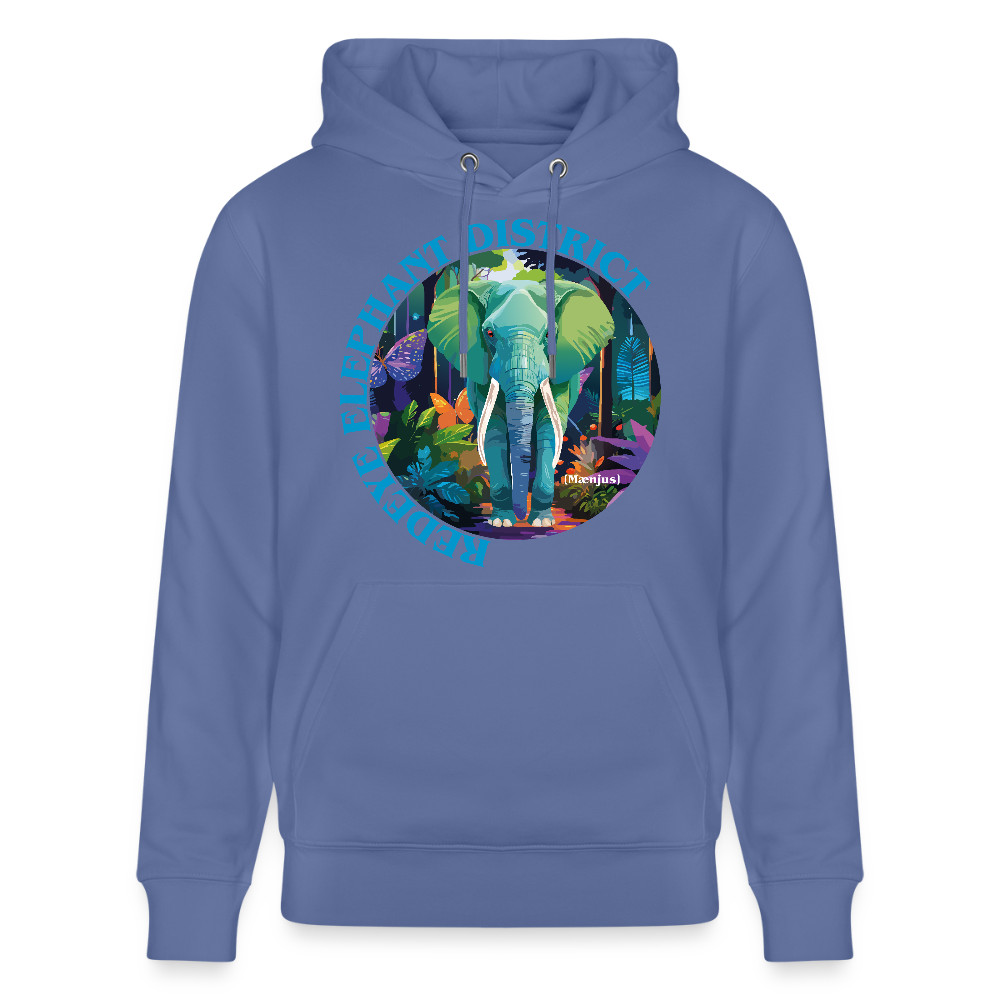 Unisex Bio-Hoodie mit REDEYE ELEPHANT DISTRICT PRINT - Blau