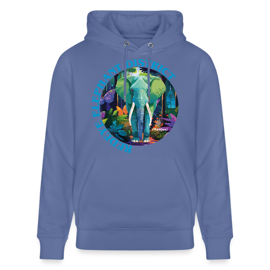Unisex Bio-Hoodie mit REDEYE ELEPHANT DISTRICT PRINT - Blau