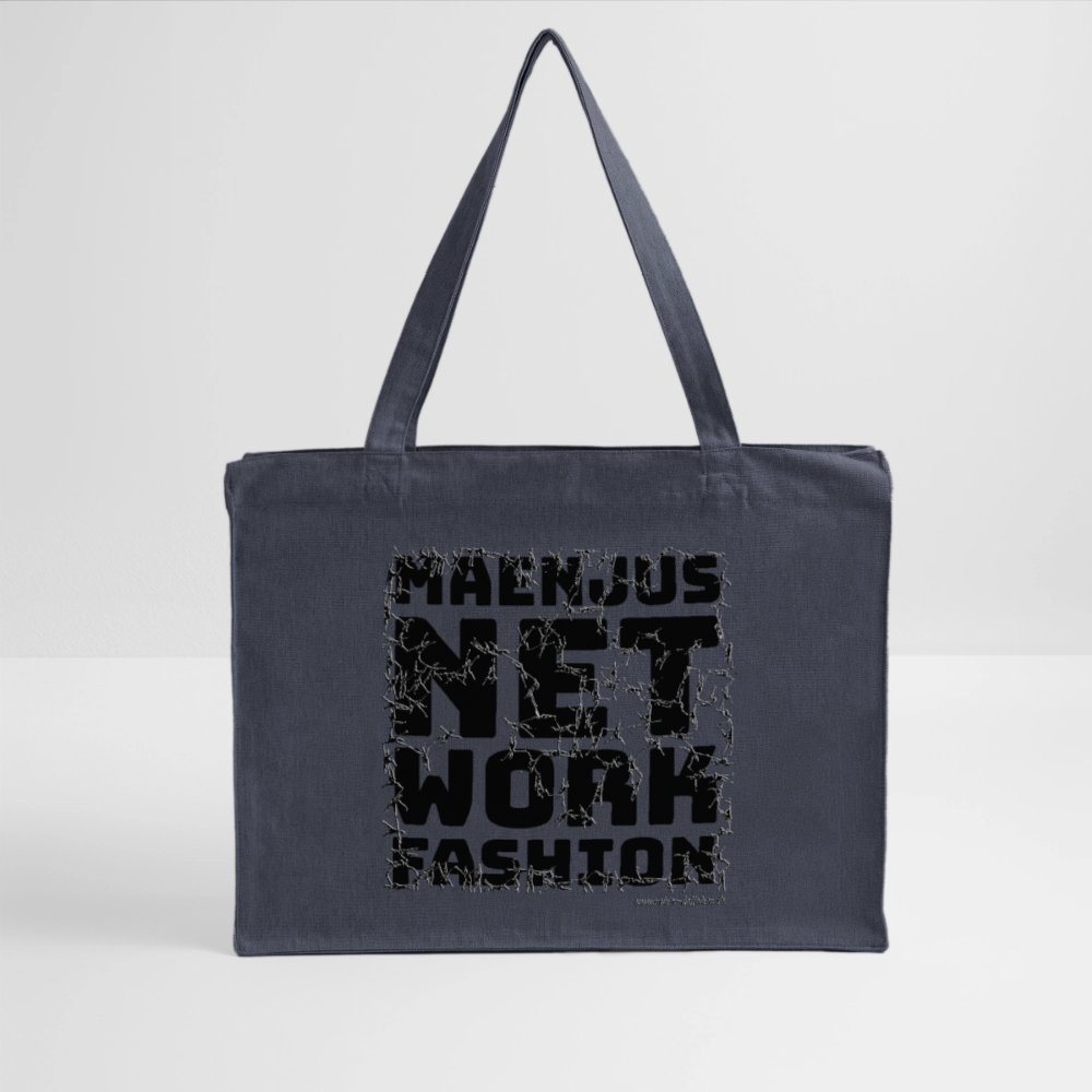 Recycelter Shopping Bag mit MAENJUS NETWORK FASHION PRINT - midnight Blue