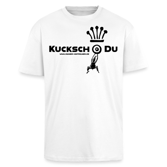 Heavy Oversize T-Shirt mit KUCKSCH DU PRINT - Weiß