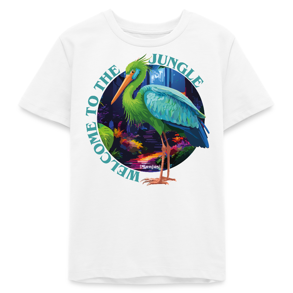 MNJS TEENS Bio T-Shirt mit WELCOME TO THE JUNGLE PRINT - Weiß