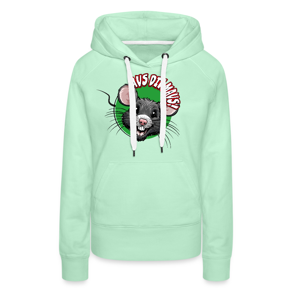 Frauen Premium Hoodie mit AUS DIE MAUS PRINT - helles Mintgrün