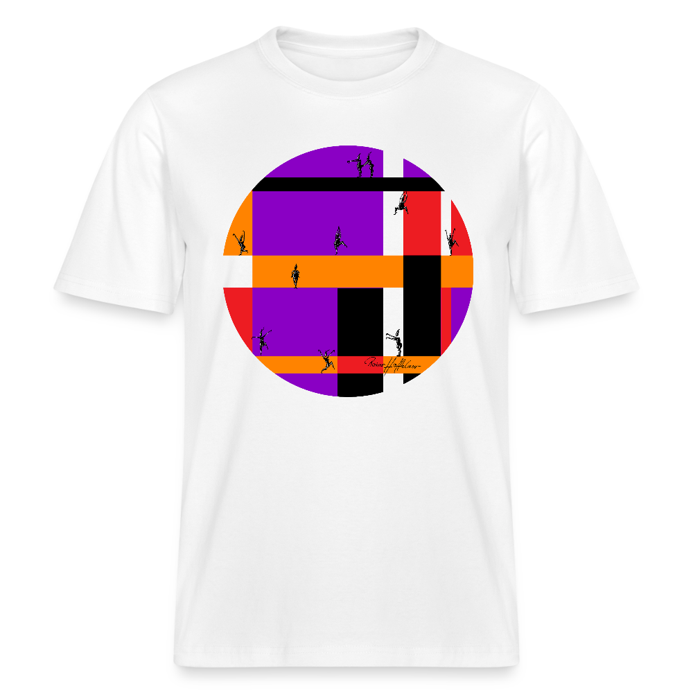 Relaxed Fit Unisex Bio-T-Shirt mit DYNAMIC FIELDS PRINT - Weiß