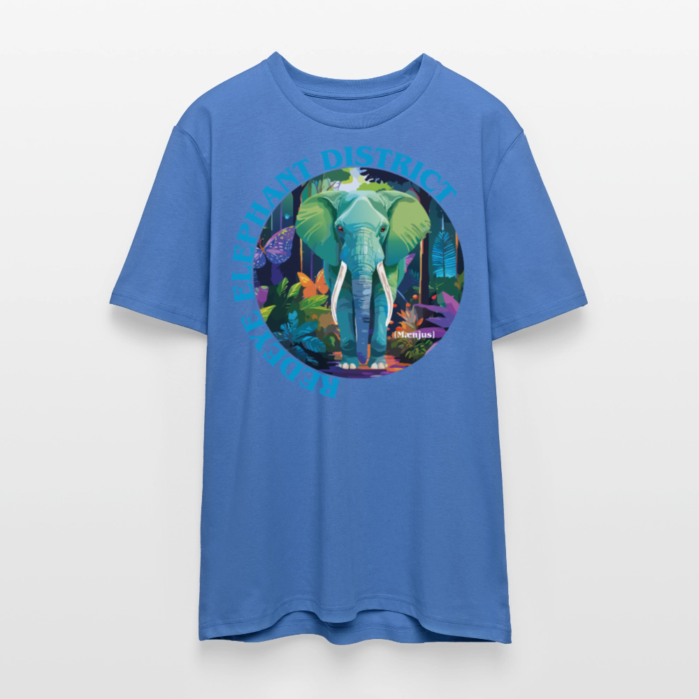 Unisex Bio-T-Shirt mit REDEYE ELEPHANT DISTRICT PRINT Vorderseite - Achtsames Blau