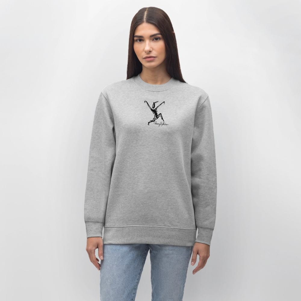 Unisex Bio-Sweatshirt mit TUSCHEWEIBCHEN PRINT - Grau meliert