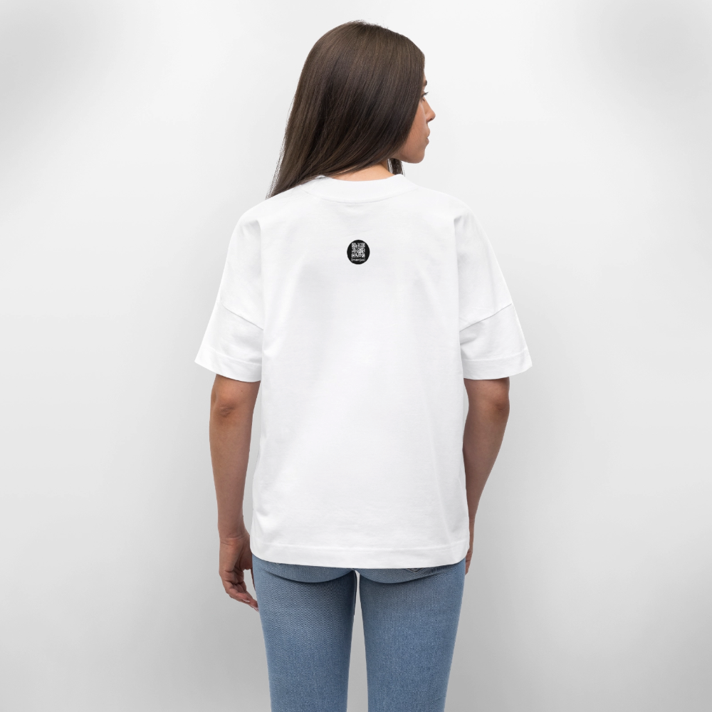 Oversized Unisex Bio T-Shirt mit MNJS CREW no limits PRINT - Weiß
