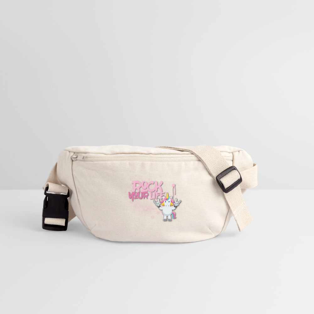 Gürteltasche mit ROCK YOUR LIFE PRINT - Naturweiß