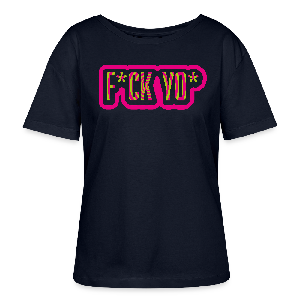 Frauen T-Shirt mit F*CK YO* PRINT - Navy