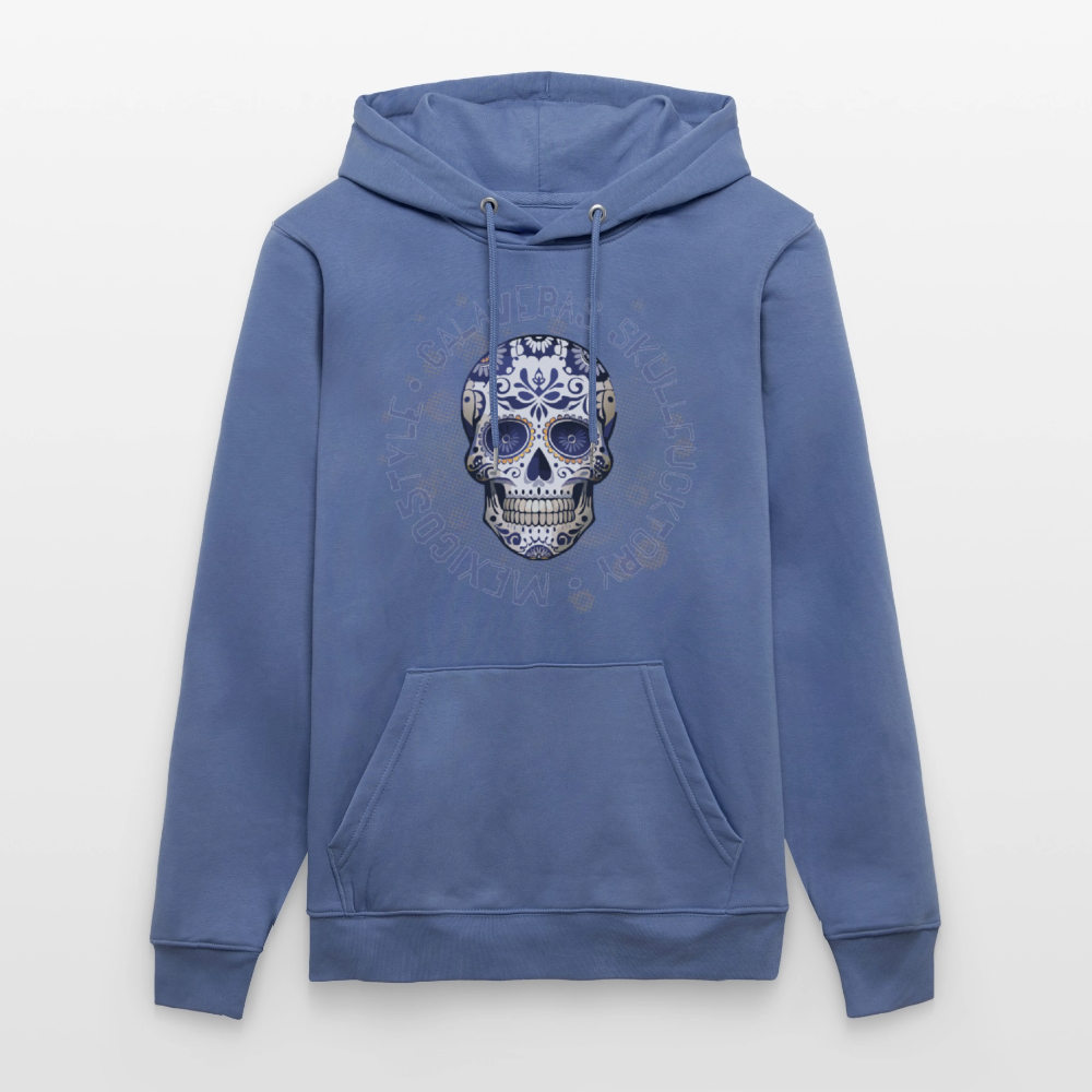 Unisex Hoodie mit CALAVERAS SKULL PRINT - Blau