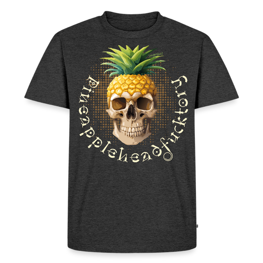 Männer Premium T-Shirt mit PINEAPPLEHEAD SKULL PRINT - Anthrazit meliert