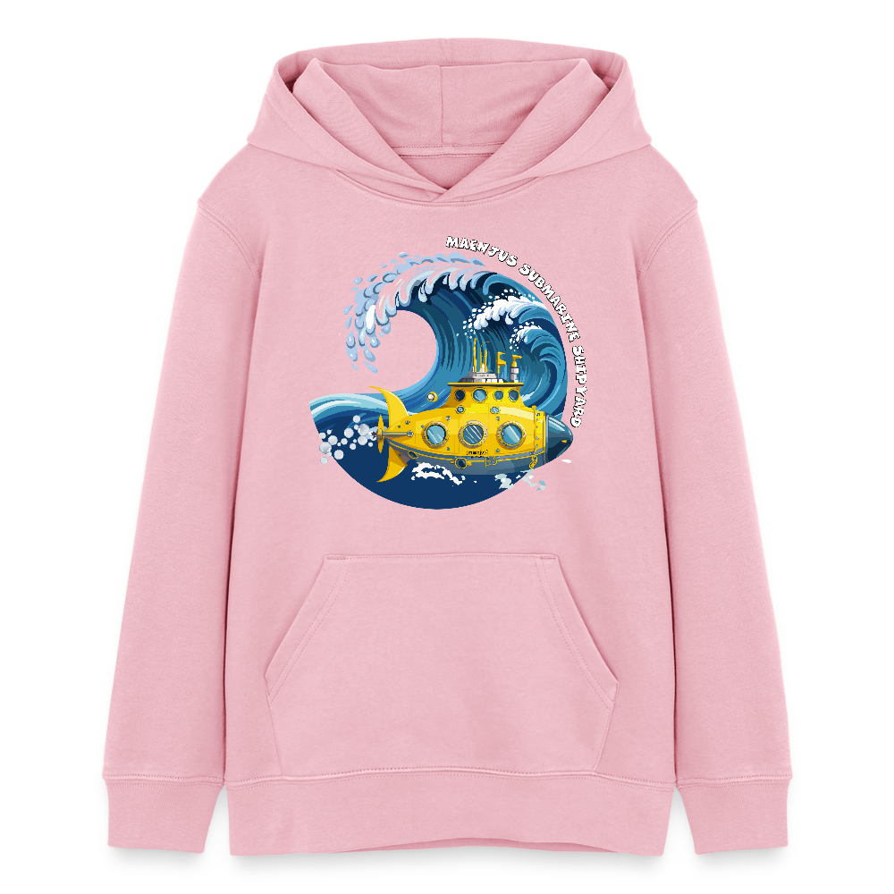 Teens Bio-Hoodie mit MAENJUS SUBMARINE SHIPYARD PRINT - Hellrosa