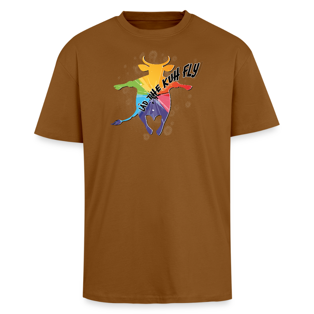 Heavy Oversize T-Shirt mit LÄD THE KUH FLY PRINT - Toffee