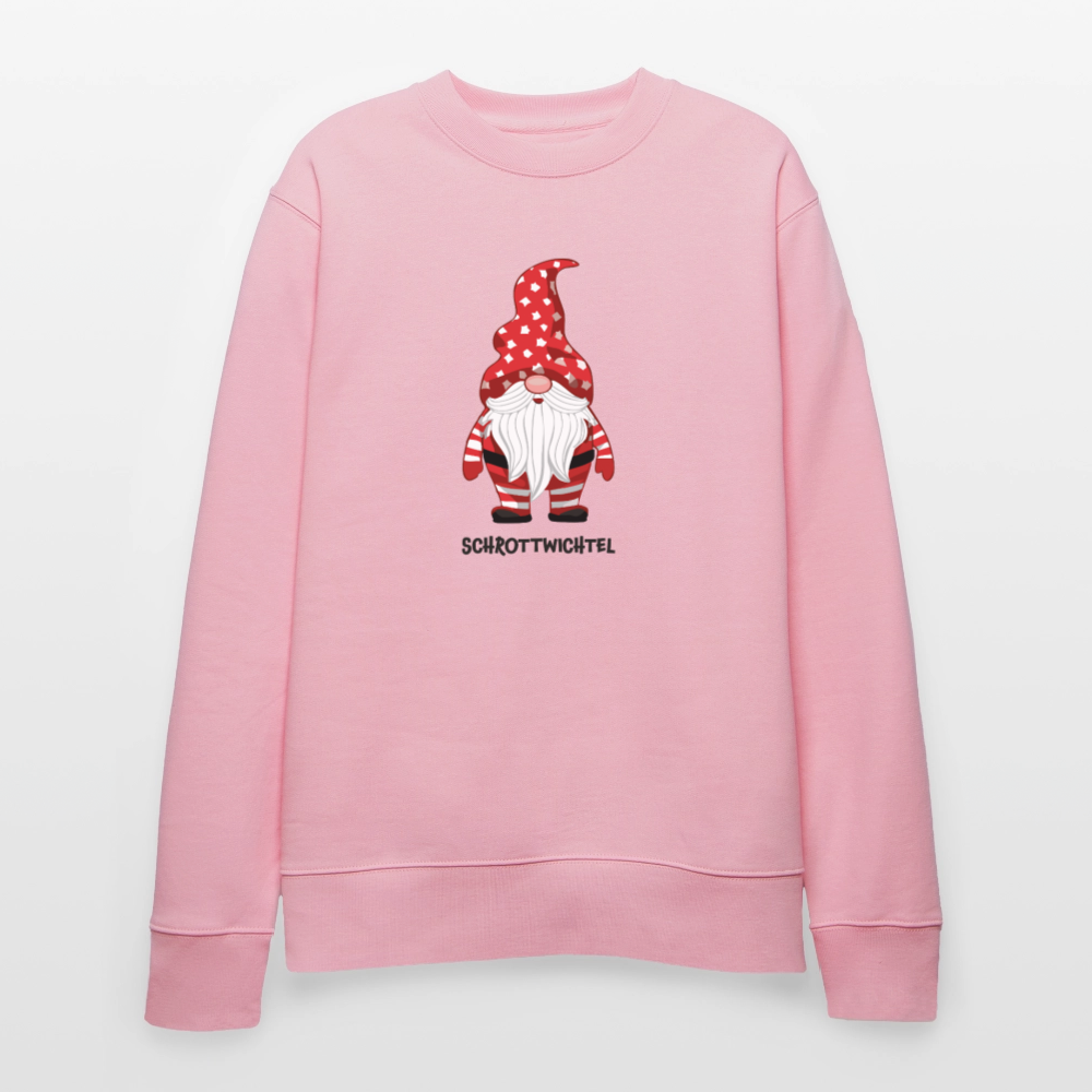 Unisex Bio-Sweatshirt mit SCHROTTWICHTEL PRINT - Hellrosa