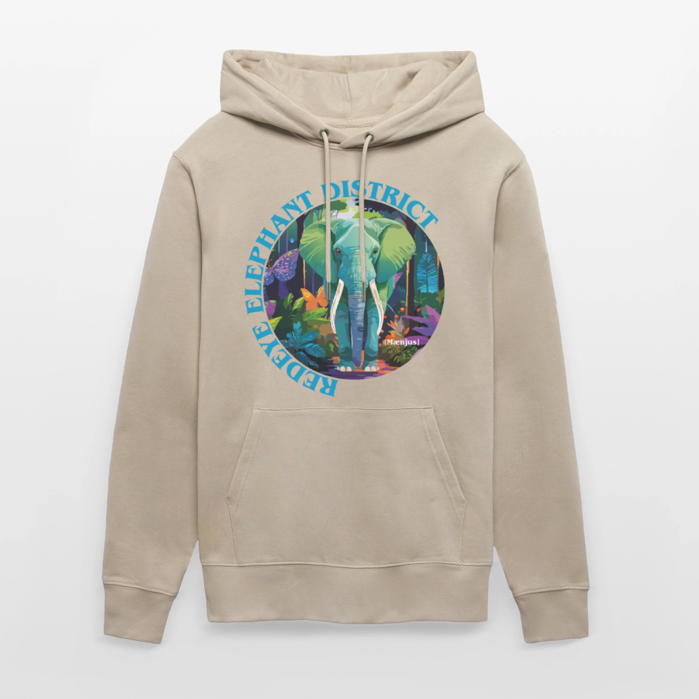 Unisex Bio-Hoodie mit REDEYE ELEPHANT DISTRICT PRINT - Beige