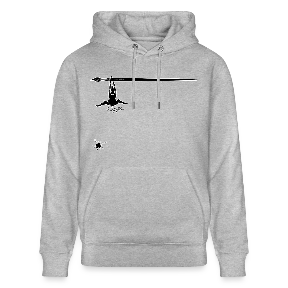 Unisex Hoodie mit TUSCHEMÄNNCHEN PRINT - Grau meliert
