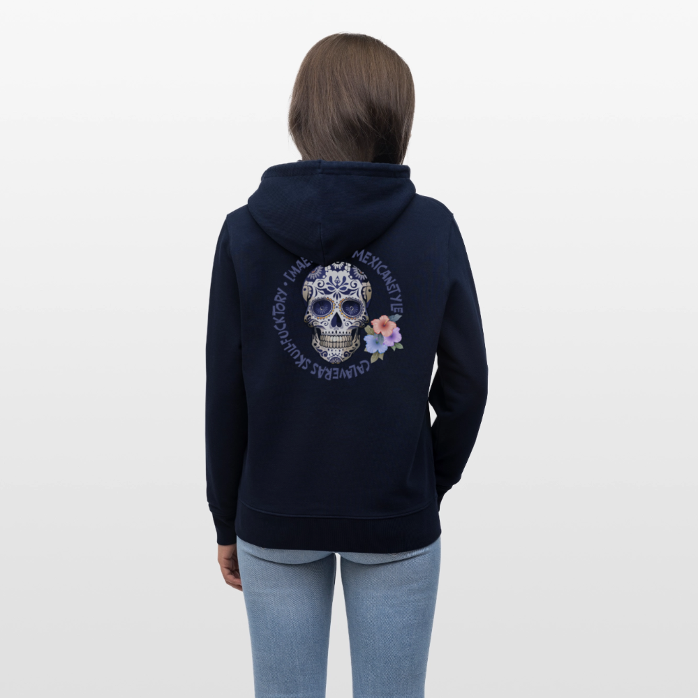 Unisex Hoodie mit MAENJUS MEXICANSTYLE PRINT Vorder- und Rückseite - Navy