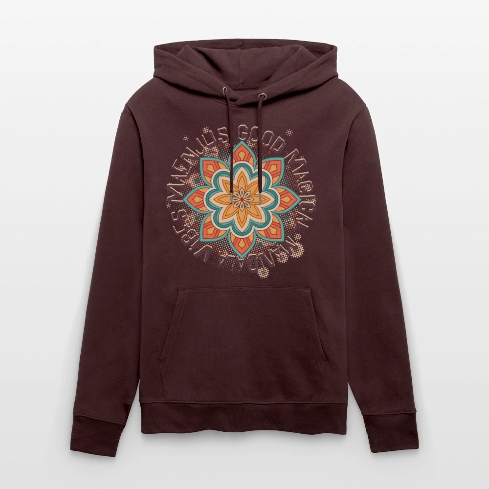 Unisex Bio-Hoodie mit MANDALA VIBES PRINT - Maroon