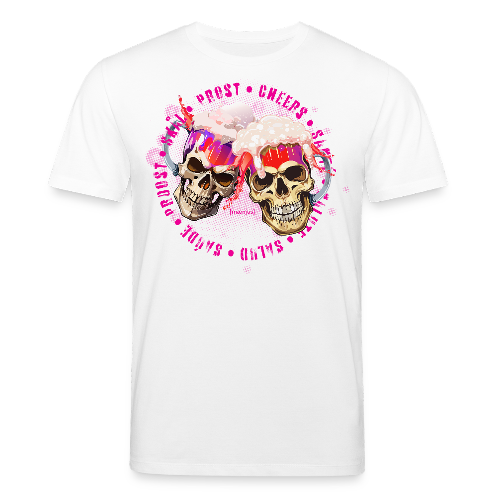 Unisex Bio-T-Shirt mit OKTOBERFEST SKULL GIRL PRINT - Weiß