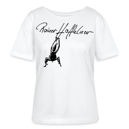 Frauen T-Shirt mit TUSCHEMÄNNCHEN PRINT - Weiß