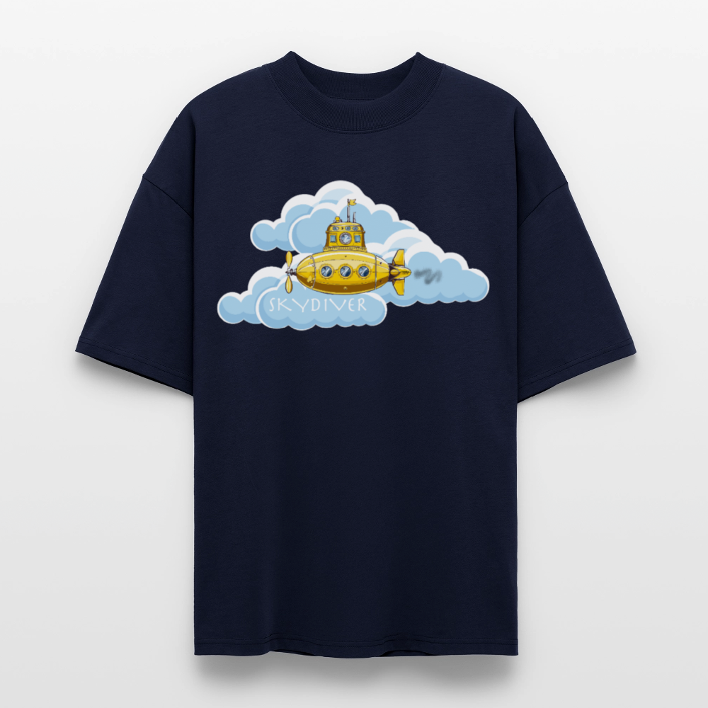 Oversized Unisex Bio T-Shirt mit SKYDIVER PRINT - Navy