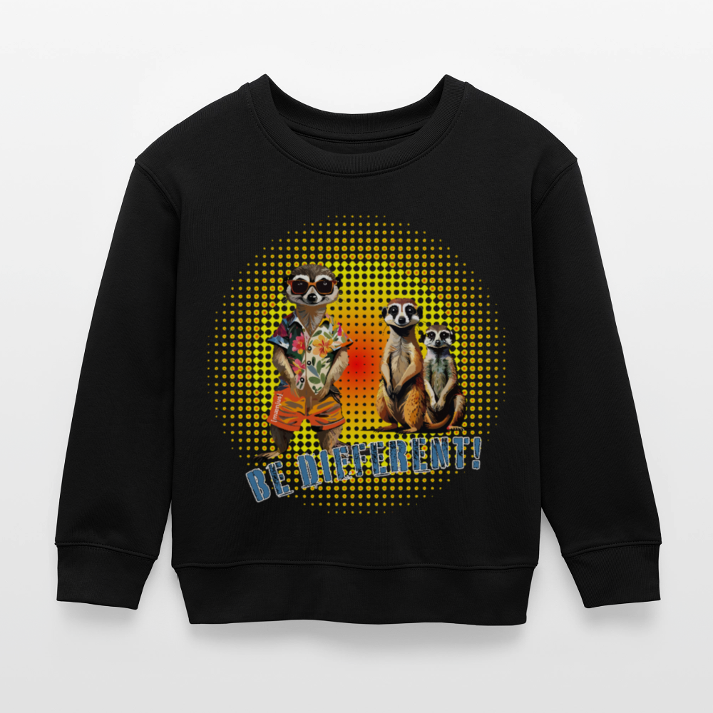 MNJS KIDS Mini Changer Bio Sweatshirt mit BE DIFFERENT PRINT - Schwarz