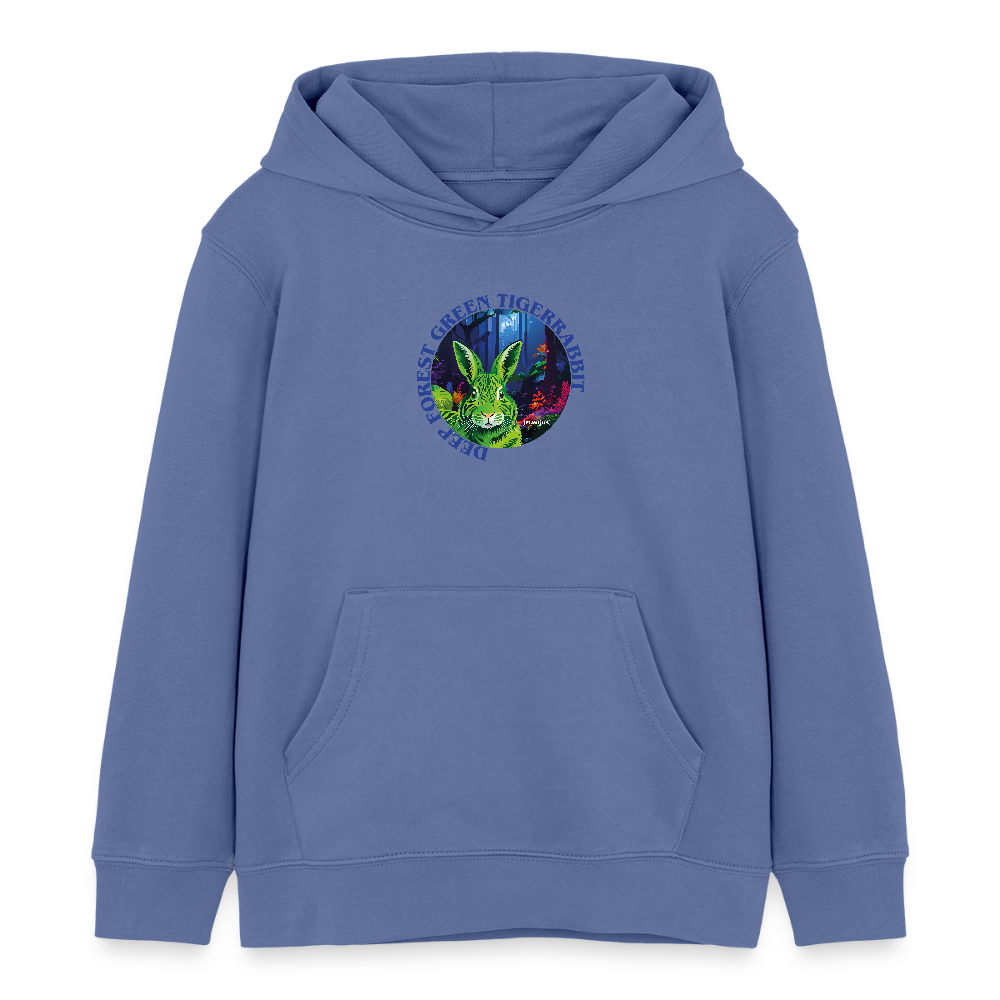 MNJS KIDS Bio-Hoodie mit DEEP FOREST GREEN TIGERRABBIT PRINT - Blau