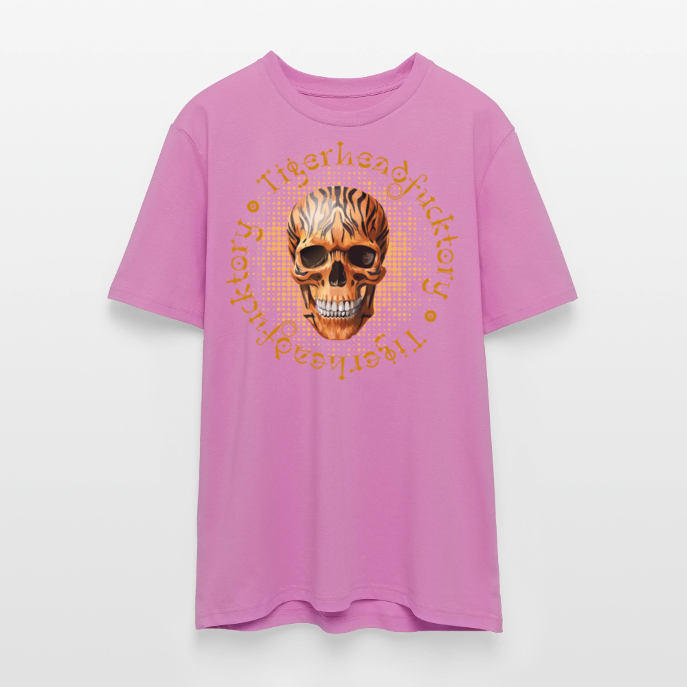 Unisex Bio-T-Shirt mit TIGERHEAD SKULL PRINT Vorderseite - Pink