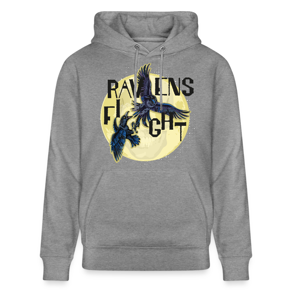 Unisex Hoodie mit RAVENS FIGHT PRINT - Hellgrau marmoriert