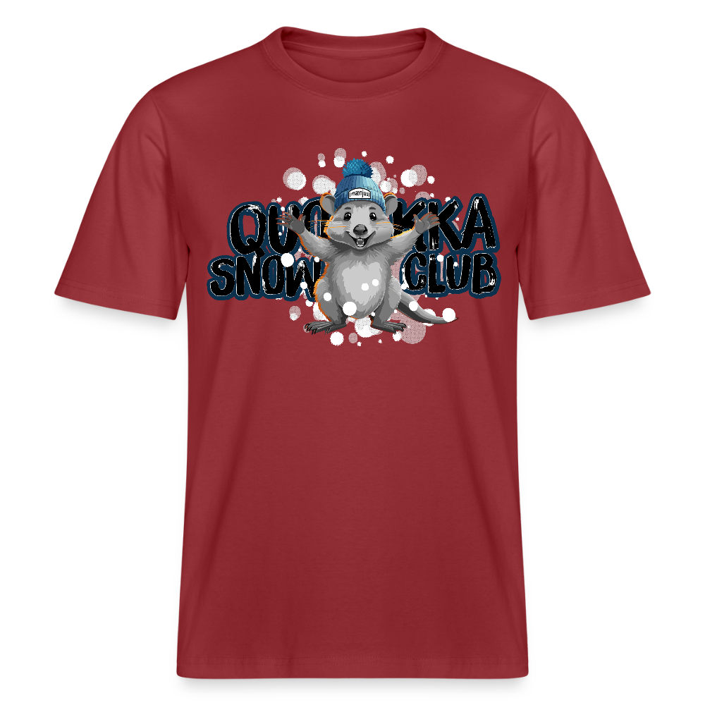 Unisex Bio-T-Shirt mit QUOKKA SNOWCLUB PRINT - Erdrot