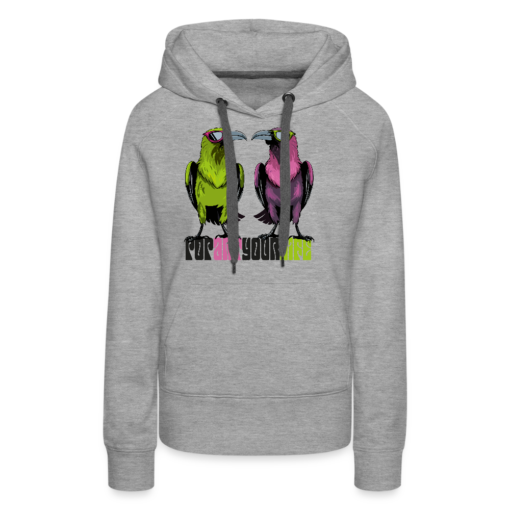 Frauen Premium Hoodie mit POPARTYOURLIFE PRINT - Grau meliert