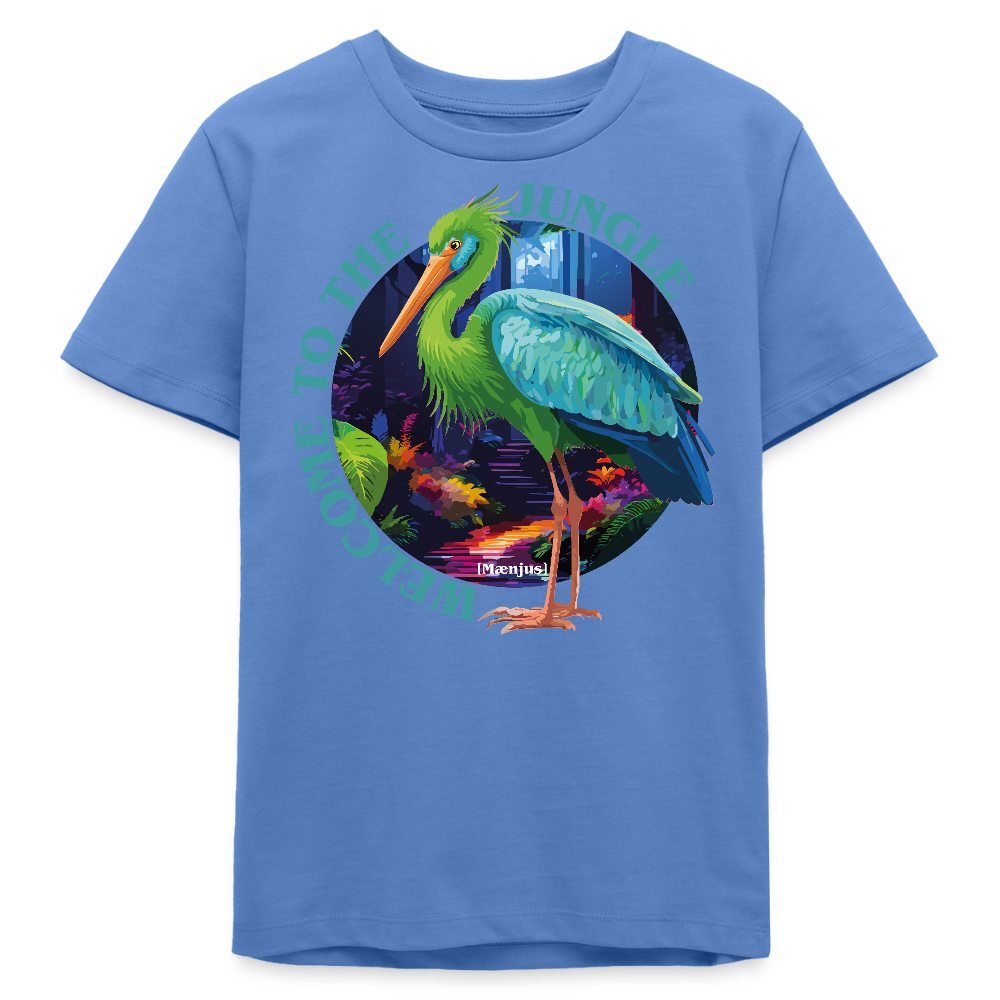 MNJS TEENS Bio T-Shirt mit WELCOME TO THE JUNGLE PRINT - Blau